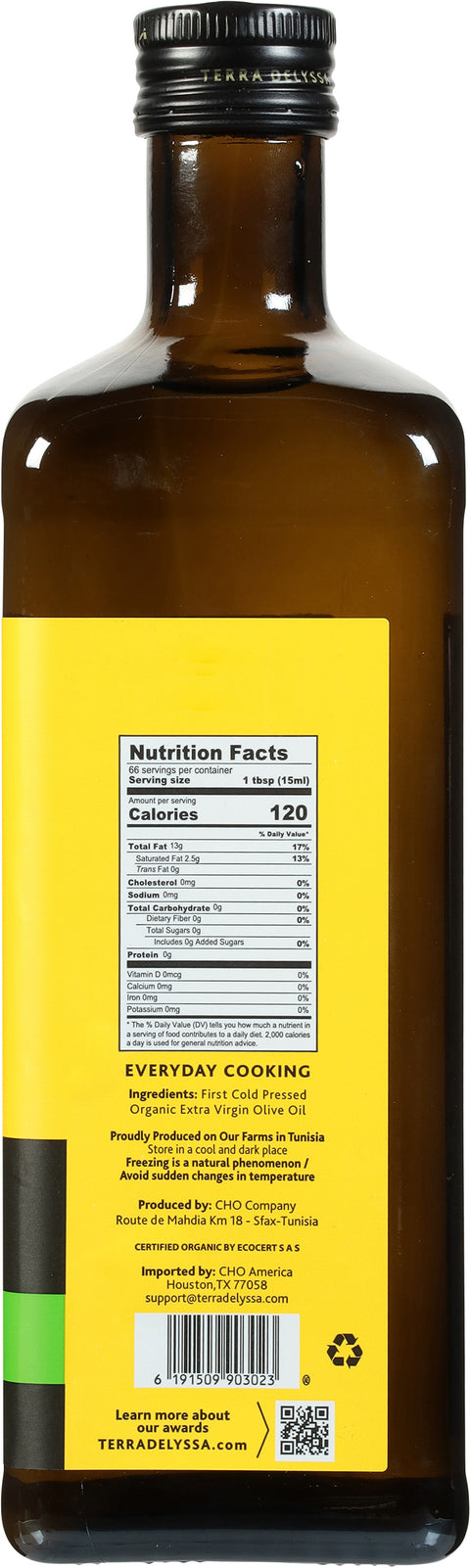 Terra Delyssa Organic Extra Virgin Olive Oil 34 fl oz - 6 Pack