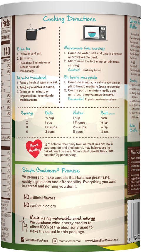 Mom's Best Quick Oats  16 OZ