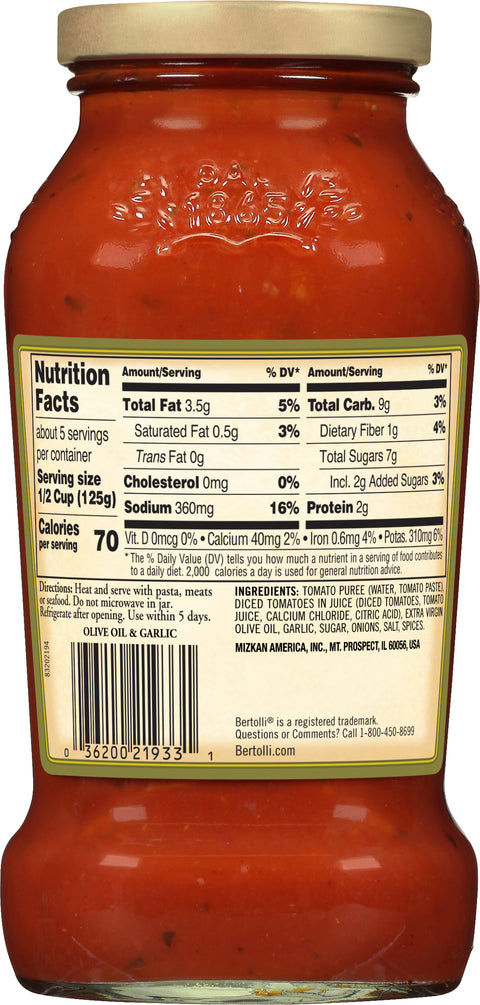 Bertolli Olive Oil & Garlic Pasta Sauce 24 OZ