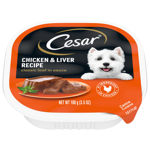 Cesar Dog Food Can Select Chicken & Liver In Meaty Juices 3.5 OZ