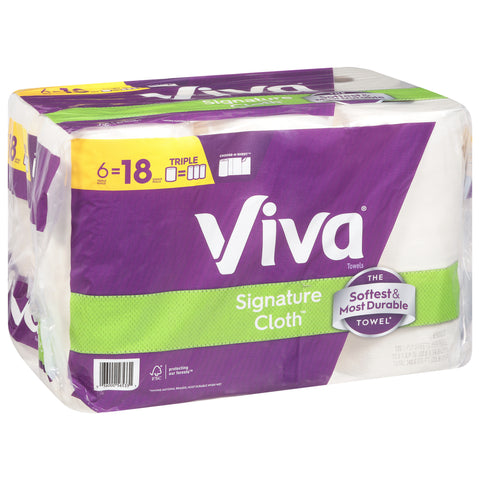 Viva Signature Cloth 1-Ply Choose-A-Sheet Towels Triple Rolls 6 ea