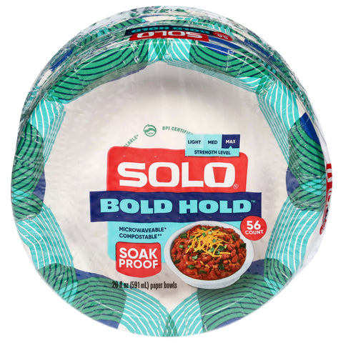 Solo Bold Hold 20 Fluid Ounce Soak Proof Max Strength Paper Bowls 56 ea - 6 Pack