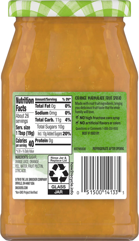 Smucker's Natural Orange Marmalade Spread 17.25 OZ