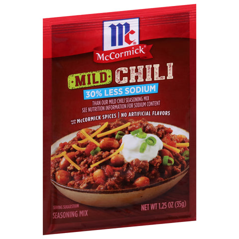 McCormick Seasoning Mix Pouch Low Sodium Chili Mild 1.25 OZ