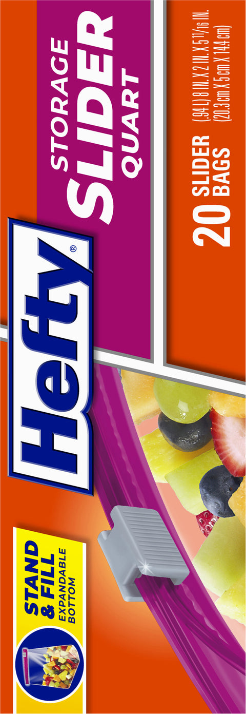 Hefty Slider Food Storage Quart Bag 20 CT