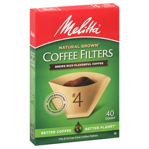 Melitta Filters #4 Brown 40 CT