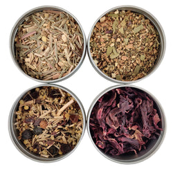 Heavenly Tea Leaves Organic Wellness Herbal Tea Sampler, 4 Naturally Caffeine-Free Loose Leaf Herbal Tisanes - 9 OZ 8 Pack