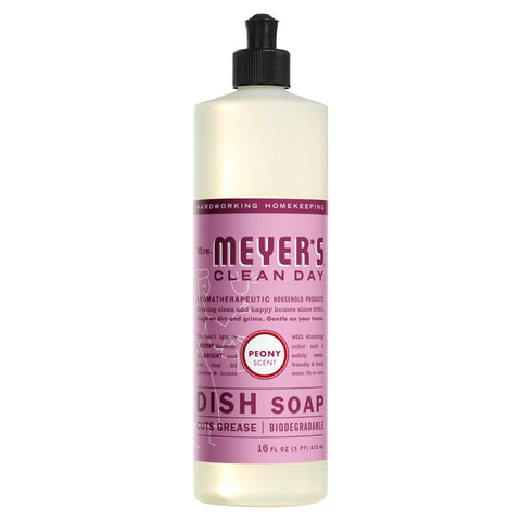 Mrs. Meyer's Liquid Dish Soap Peony - 16 FZ 6 Pack