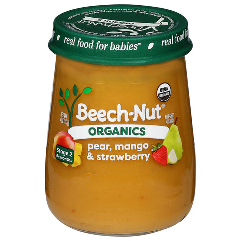 Beech-Nut Organics Stage 2 (6+ Months) Pear, Mango & Strawberry 4 oz - 10 Pack
