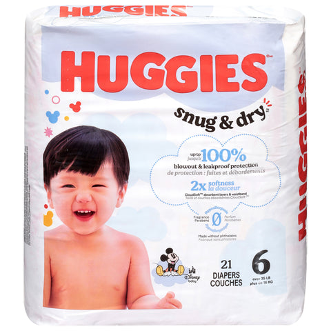 Huggies Snug & Dry Disney Baby Size 6 Diapers (35+ lbs (16+ kg)) 21 Each - 4 Pack