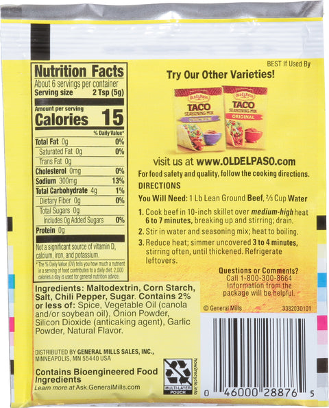 Old El Paso Seasoning Taco Mild 1 OZ