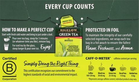 Bigelow Green With Mango Tea 20 CT