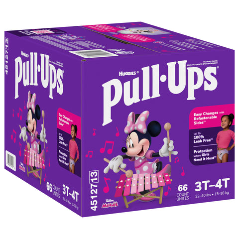 Pull-Ups Girls' Potty Training Pants, 3T-4T (32-40 lbs), 66 Count