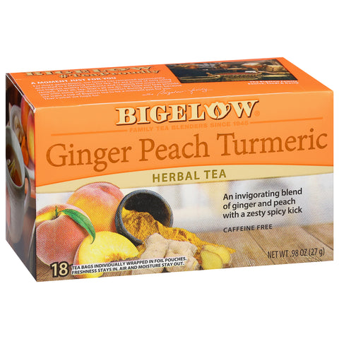 Bigelow Ginger Peach Turmeric Herbal Tea 18 CT