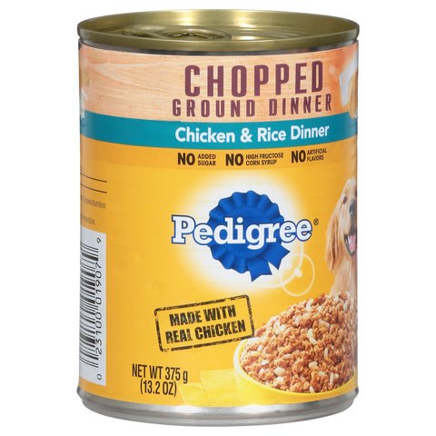 Pedigree Chopped Ground Dinner Chicken & Rice Dinner Food for Dogs 13.2 oz