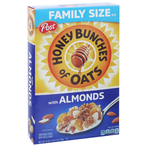 Post Honey Bunches Of Oats Crispy With Almonds Cereal 18 OZ