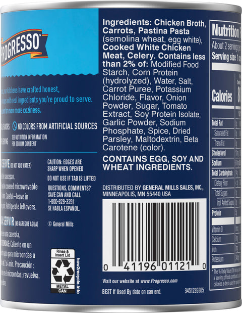 Progresso Traditional Soup Homestyle Chicken With Vegetables & Pearl Pasta 19 OZ