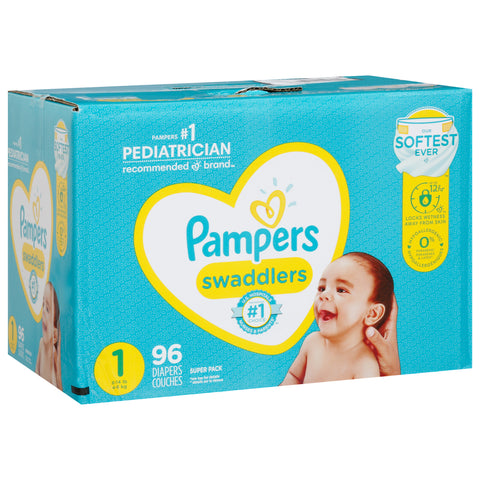 Pampers Diapers 1 (8-14 lb) Super Pack 96 CT