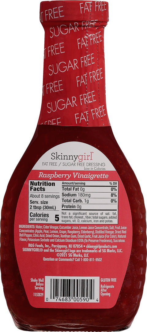 Skinny Girl Dressing Fat Free/Sugar Free Raspberry Vinaigrette 8 FZ