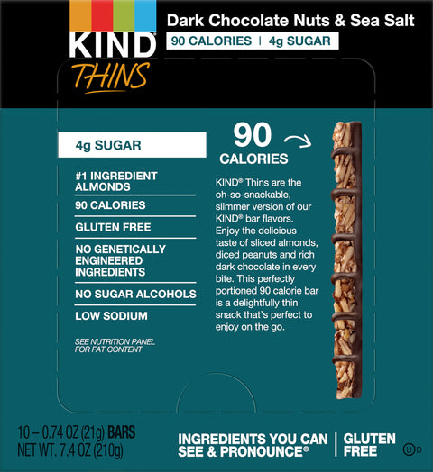 Kind Dark Chocolate Nuts And Sea Salt Thins 7.4 OZ