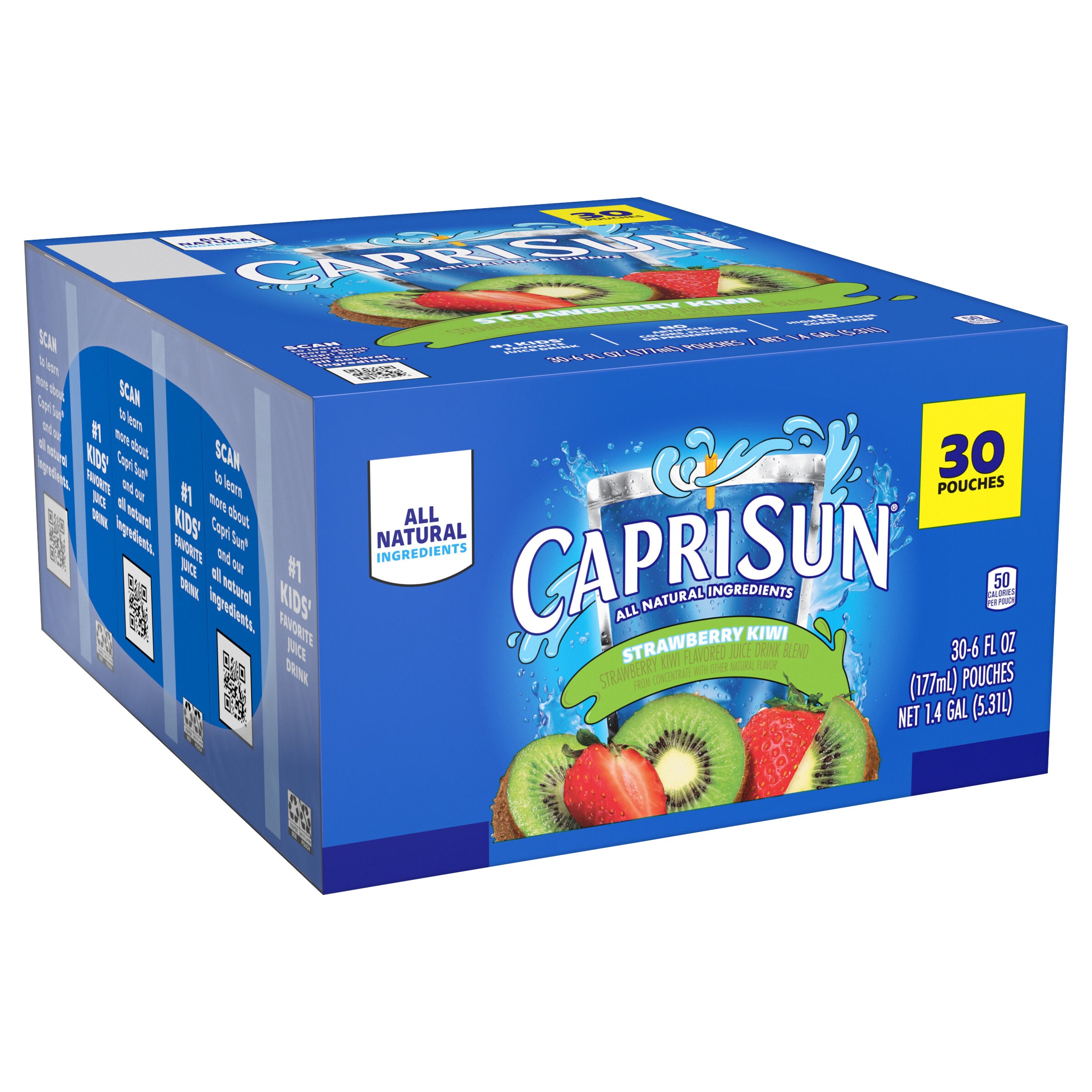 Capri Sun Juice Strawberry Kiwi - 6 FZ Pouches 30 Pack