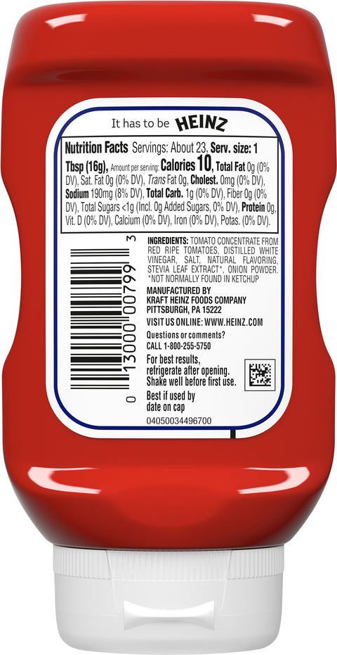Heinz Reduced Sugar Ketchup 13 OZ