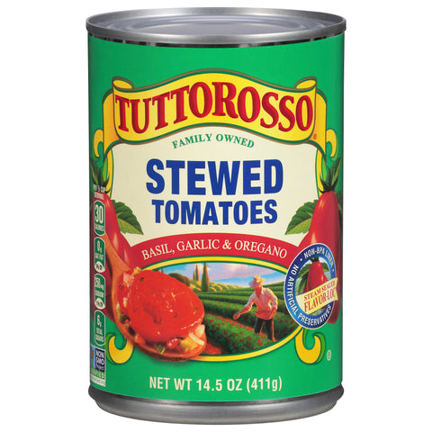 Tuttorosso Stewed Tomatoes Basil, Garlic & Oregano 14.5 OZ