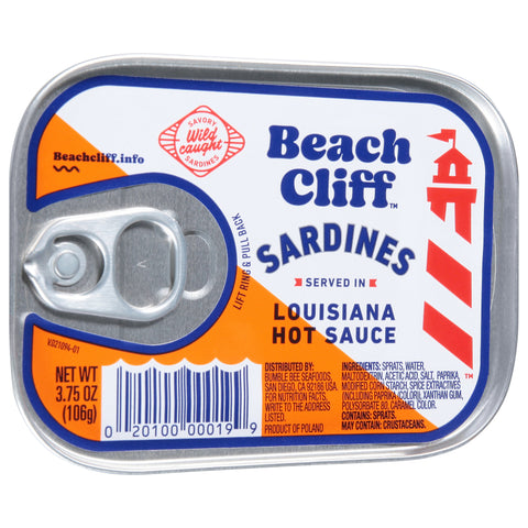 Beach Cliff Sardines In Louisiana Hot Sauce 3.75 OZ