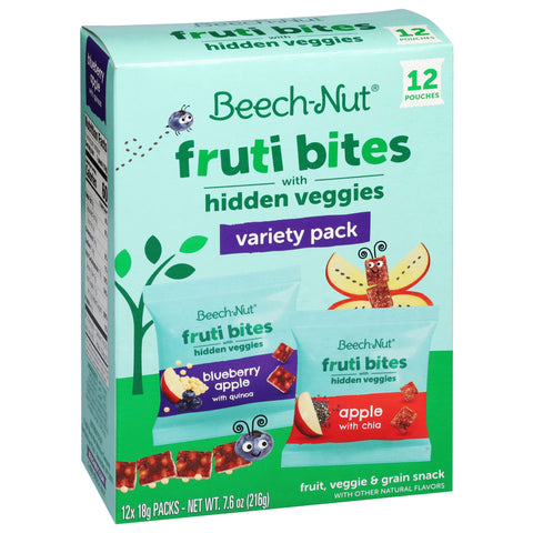 Beech-Nut Fruti Bites Fruit, Veggie & Grain Snack Variety Pack 12