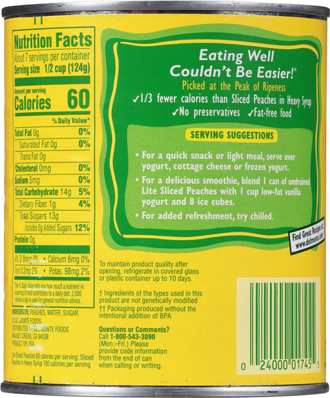 Del Monte Fruit Peach Slices Light 29 OZ