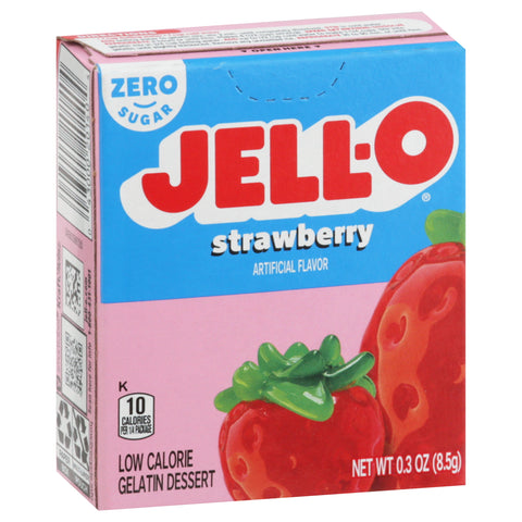 Jell-O Mix Gelatin Sugar Free Strawberry 0.3 OZ