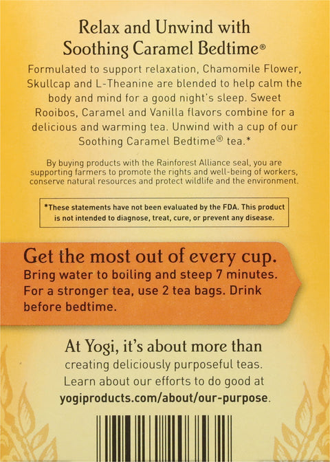 Yogi Caffeine Free Soothing Caramel Bedtime Tea 16 CT