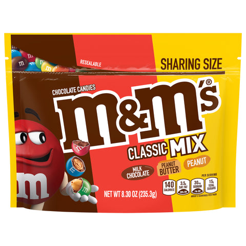M&M's Sharing Size Classic Mix Chocolate Candies 8.3 oz - 8 Pack