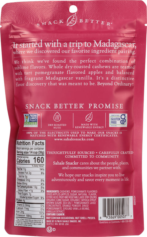 Sahale Snacks Pomegranate Vanilla Flavored Cashews 4 oz