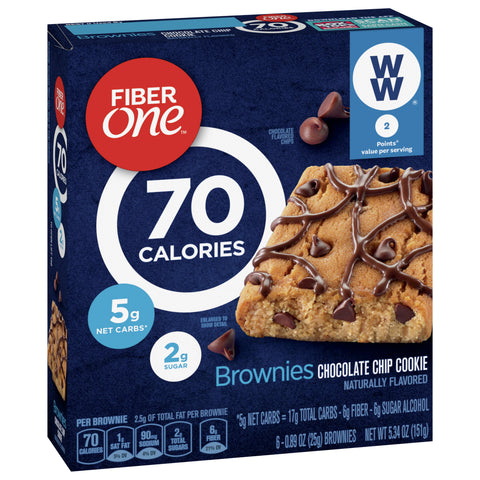Fiber One 90 Calorie Brownies Chocolate Chip Cookie 5.34 OZ