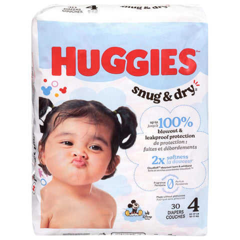 Huggies Snug & Dry Disney Baby Size 4 Diapers (22-37 lbs (10-17 kg)) 30 Each - 4 Pack