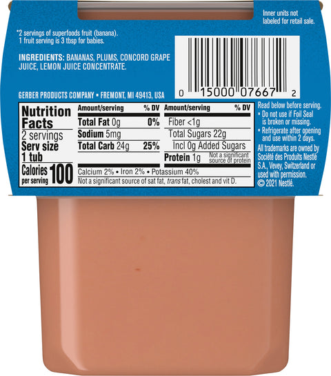 Gerber 2nd Foods Banana Plum Grape 8 OZ