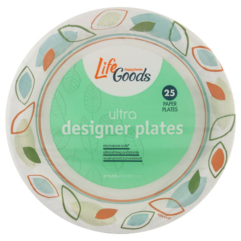 Life Goods 10.06 Inch Ultra Designer Plates 25 ea - 25 CT 10 Pack