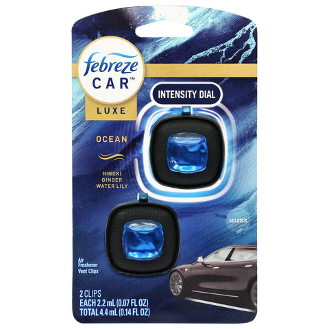 Febreze Car Ocean Air Freshener Vent Clips 2 - 2.2 ml Clips - 8 Pack
