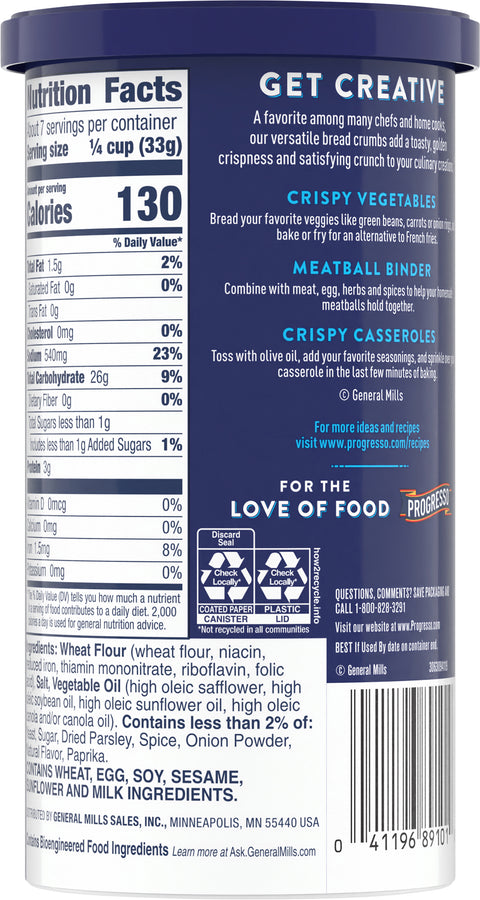 Progresso Flavored Bread Crumbs 8 OZ