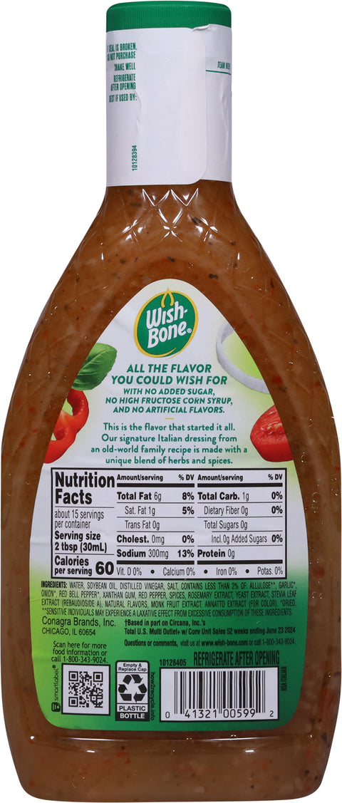 Wish-Bone No Sugar Added Italian Dressing 15 FZ