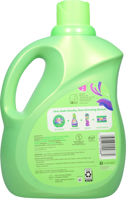 Gain Laundry Liquid Fabric Softener, Moonlight Breeze Fabric Conditioner, 100 fl oz, 136 Loads