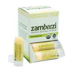 Zambeezi Lemongrass Lip Balm Carton - 0.15 OZ 24 Pack