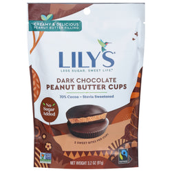Lily's Dark Chocolate Peanut Butter Cups - 3.2 OZ 12 Pack