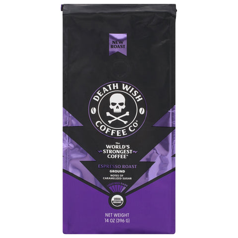 Death Wish Coffee Co Ground Dark Espresso Roast Coffee - 14 OZ 6 Pack