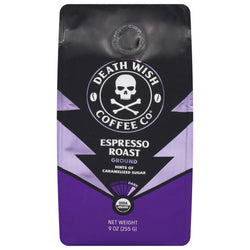 Death Wish Coffee Co Dark Ground Espresso Roast Coffee - 9 OZ 6 Pack