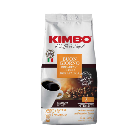 Kimbo Buongiorno Breakfast Blend Ground Coffee - 12 OZ 6 Pack