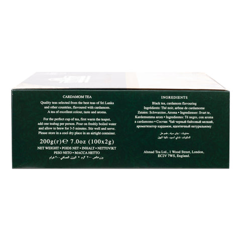 Ahmad Cardamom Black Tea 100 tagged tea bags