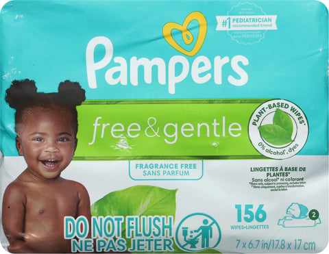 Pampers Free & gentle Wipes 156 ea