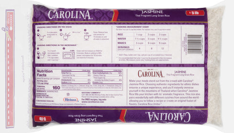 Carolina Rice Jasmine Long Grain Bag 80 OZ